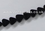 CAB774 15.5 inches 8*8mm triangle black agate gemstone beads