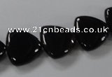 CAB776 15.5 inches 16*16mm triangle black agate gemstone beads