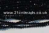 CAB780 15.5 inches 2mm faceted round black agate gemstone beads