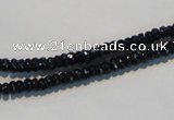 CAB785 15.5 inches 2*4mm faceted rondelle black agate gemstone beads