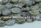 CAB79 15.5 inches 8*12mm oval silver needle agate gemstone beads