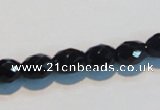 CAB790 15.5 inches 8*10mm faceted rice black agate gemstone beads