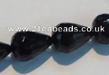 CAB800 15.5 inches 14*20mm faceted teardrop black gemstone agate beads