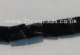 CAB801 15.5 inches 10*10mm faceted square black gemstone agate beads