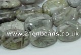 CAB82 15.5 inches 13*18mm oval silver needle agate gemstone beads