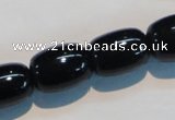 CAB820 15.5 inches 13*18mm drum black agate gemstone beads wholesale