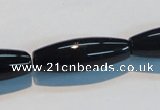 CAB821 15.5 inches 10*30mm rice black agate gemstone beads wholesale