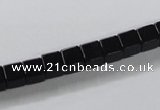 CAB834 15.5 inches 6*6mm cube black agate gemstone beads wholesale