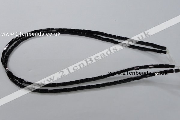 CAB837 15.5 inches 3*5mm cuboid black agate gemstone beads wholesale