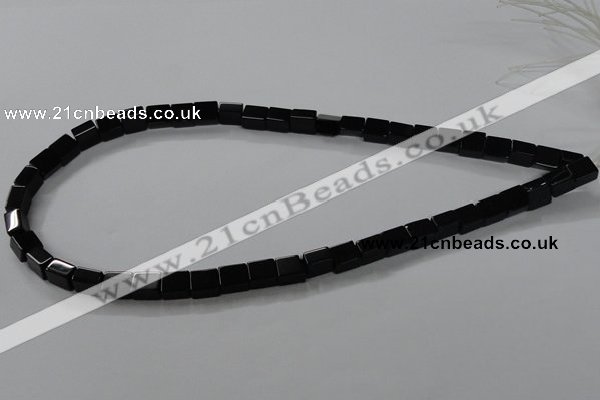 CAB840 15.5 inches 5*7*8mm cuboid black agate gemstone beads wholesale