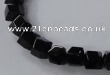 CAB841 15.5 inches 8*8mm faceted cube black agate gemstone beads wholesale