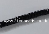 CAB843 15.5 inches 4*6mm rondelle black agate gemstone beads wholesale