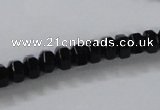 CAB844 15.5 inches 5*8mm rondelle black agate gemstone beads wholesale