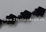 CAB849 15.5 inches 10*10mm fish black agate gemstone beads wholesale