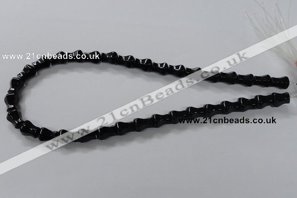 CAB850 15.5 inches 8*12mm vase black agate gemstone beads wholesale