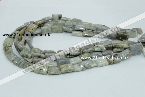 CAB86 15.5 inches 13*18mm rectangle silver needle agate gemstone beads