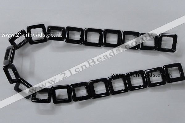 CAB862 15.5 inches 20*20mm square black agate gemstone beads wholesale