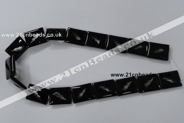 CAB866 15.5 inches 18*22mm rectangle black agate gemstone beads wholesale