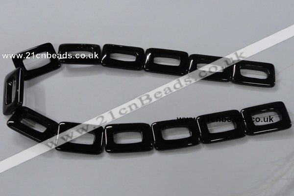 CAB867 15.5 inches 20*30mm rectangle black agate gemstone beads wholesale