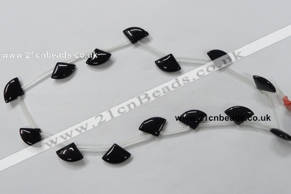 CAB871 14*20mm top-drilled triangle black agate gemstone beads wholesale