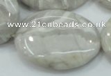 CAB914 15.5 inches 30*40mm oval natural crazy agate beads wholesale