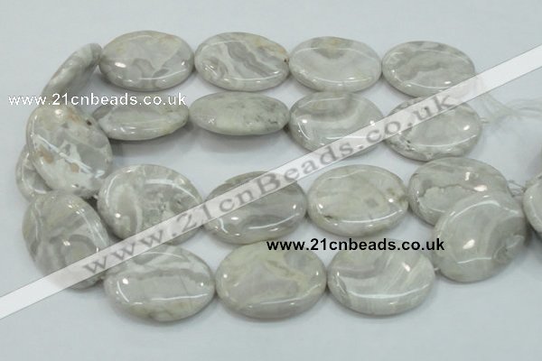 CAB914 15.5 inches 30*40mm oval natural crazy agate beads wholesale