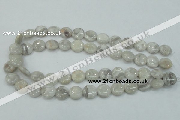 CAB915 15.5 inches 15mm flat round natural crazy agate beads wholesale