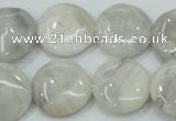 CAB916 15.5 inches 20mm flat round natural crazy agate beads wholesale