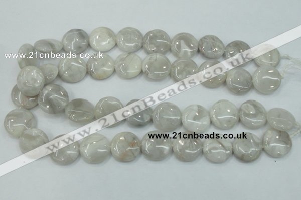 CAB916 15.5 inches 20mm flat round natural crazy agate beads wholesale