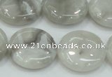 CAB917 15.5 inches 25mm flat round natural crazy agate beads wholesale