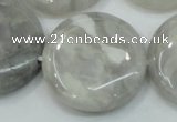 CAB918 15.5 inches 30mm flat round natural crazy agate beads wholesale