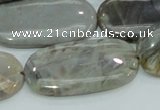 CAB92 15.5 inches 20*40mm oval silver needle agate gemstone beads