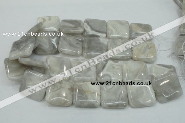 CAB921 15.5 inches 30*30mm square natural crazy agate beads wholesale