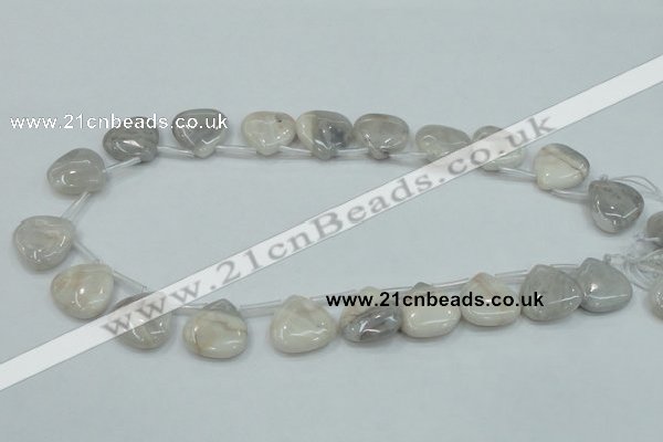 CAB924 20*20mm top-drilled teardrop natural crazy agate beads wholesale