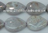 CAB929 15.5 inches 18*25mm flat teardrop natural purple agate beads