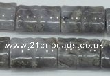 CAB930 15.5 inches 18*25mm flat bamboo natural purple agate beads