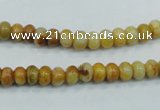 CAB932 15.5 inches 4*6mm rondelle yellow crazy lace agate beads