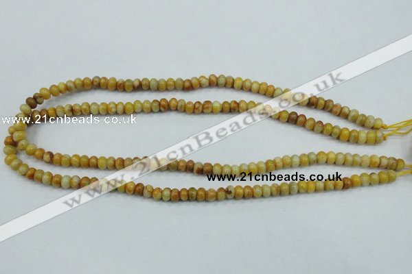 CAB932 15.5 inches 4*6mm rondelle yellow crazy lace agate beads