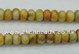 CAB933 15.5 inches 5*8mm rondelle yellow crazy lace agate beads