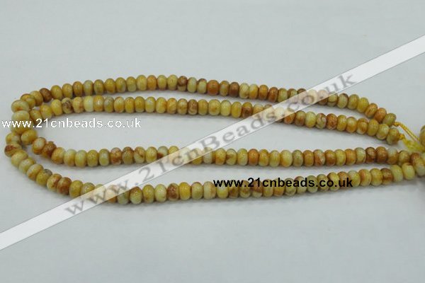 CAB933 15.5 inches 5*8mm rondelle yellow crazy lace agate beads