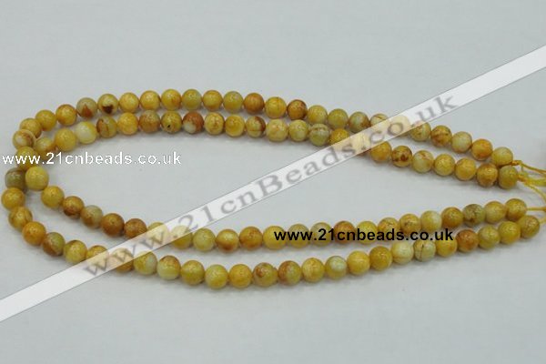 CAB934 15.5 inches 8mm round yellow crazy lace agate beads wholesale