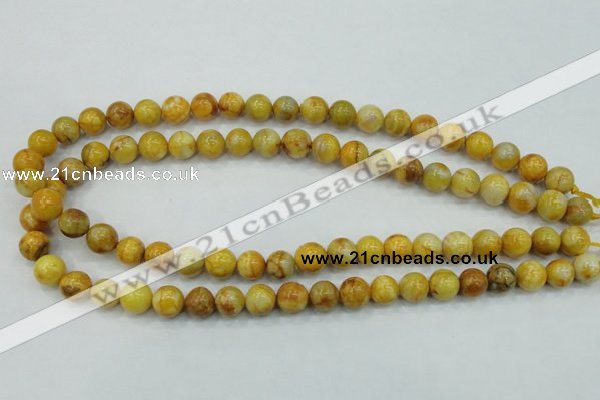 CAB935 15.5 inches 10mm round yellow crazy lace agate beads wholesale