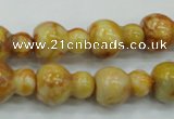 CAB938 15.5 inches 13*18mm calabash yellow crazy lace agate beads