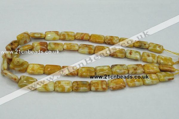 CAB943 15.5 inches 13*18mm rectangle yellow crazy lace agate beads