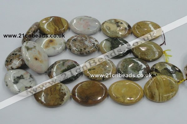 CAB952 15.5 inches 30*40mm oval ocean agate gemstone beads