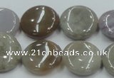 CAB955 15.5 inches 20mm flat round ocean agate gemstone beads