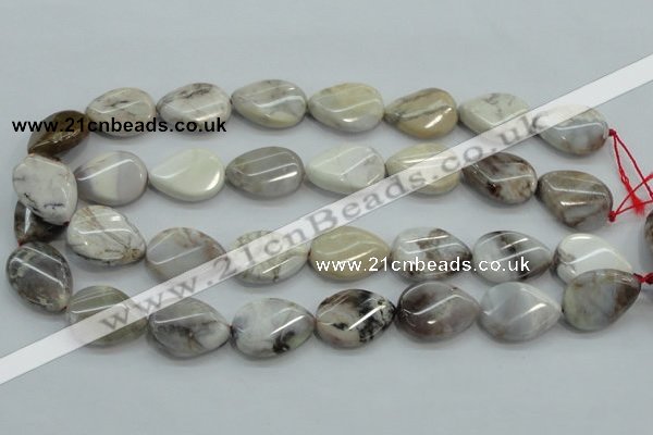 CAB962 15.5 inches 18*25mm twisted teardrop ocean agate gemstone beads