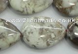 CAB963 15.5 inches 22*30mm flat teardrop ocean agate gemstone beads