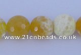 CAB966 15.5 inches 6mm faceted round fire crackle agate beads