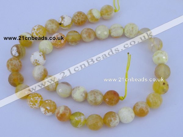 CAB966 15.5 inches 6mm faceted round fire crackle agate beads